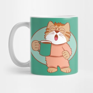 Morning Coffee Cat Yawning Mug